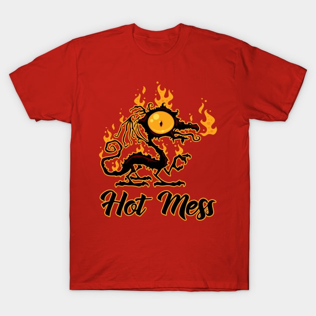 Hot Mess Crispy Dragon T-Shirt by fizzgig